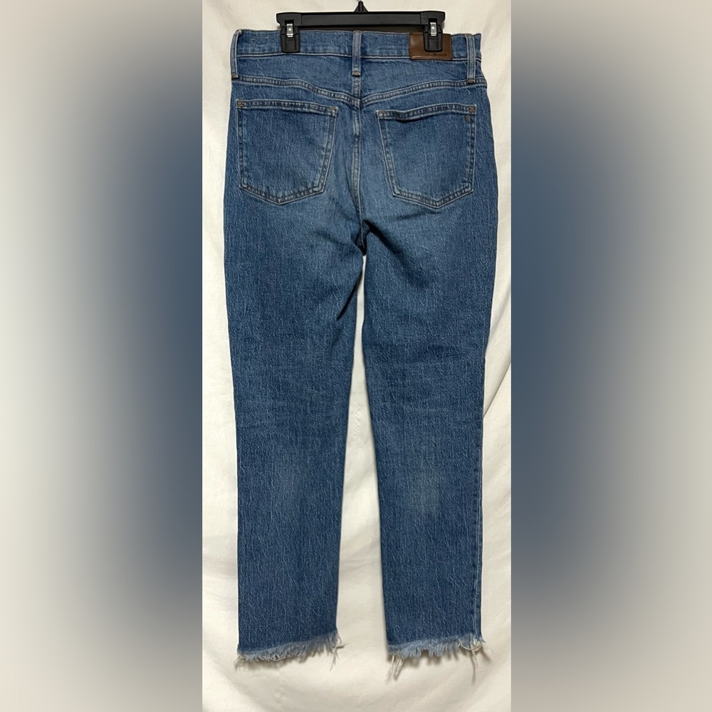 Madewell The Perfect Vintage Jean High Rise Raw Hem Denim Straight Leg - Picture 9 of 15